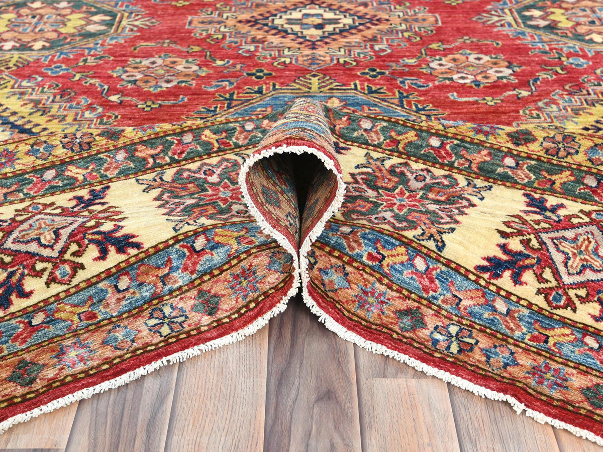 Kazak Kazak hand-knotted wool rug in Red & Ivory, 8'10" x 12'8" — SKU O082641 (view 5)