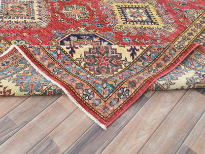 Kazak Kazak hand-knotted wool rug in Red & Ivory, 8'10" x 12'8" — SKU O082641 (view 6)