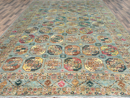 Blue 9'9" x 14'1" Kazak Hand knotted Wool Rug - Sku: O082656