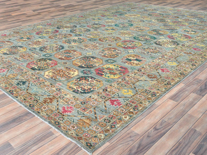 Blue 9'9" x 14'1" Kazak Hand knotted Wool Rug - Sku: O082656