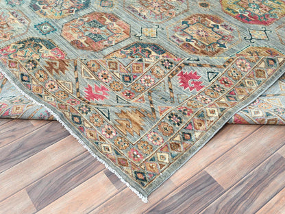 Blue 9'9" x 14'1" Kazak Hand knotted Wool Rug - Sku: O082656