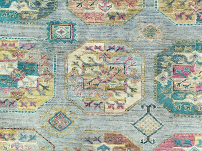 Blue 9'9" x 14'1" Kazak Hand knotted Wool Rug - Sku: O082656