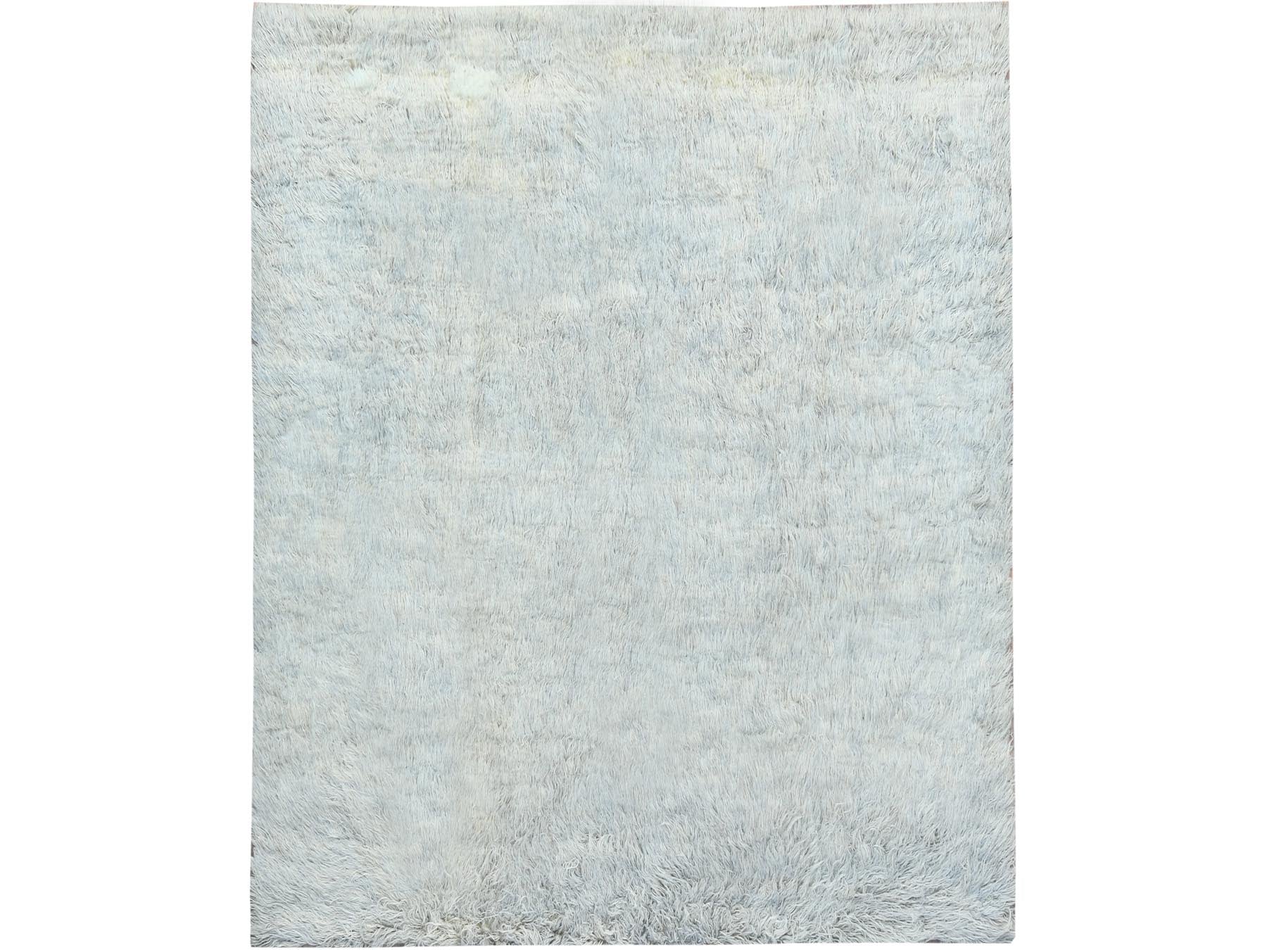 Modern / Contemporary hand-knotted wool rug in Gray, 8' x 9'9" — SKU O082660