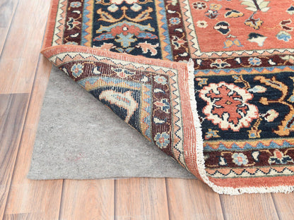 Heriz Heriz hand-knotted wool rug in Orange & Navy Blue, 8' x 9'6" — SKU O082676 (view 4)