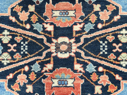 Heriz Heriz hand-knotted wool rug in Orange & Navy Blue, 8' x 9'6" — SKU O082676 (view 8)