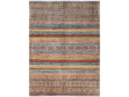 Kazak Kazak hand-knotted wool rug in Red, 9'10" x 13'2" — SKU O082687