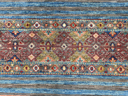 Kazak Kazak hand-knotted wool rug in Red, 9'10" x 13'2" — SKU O082687 (view 8)