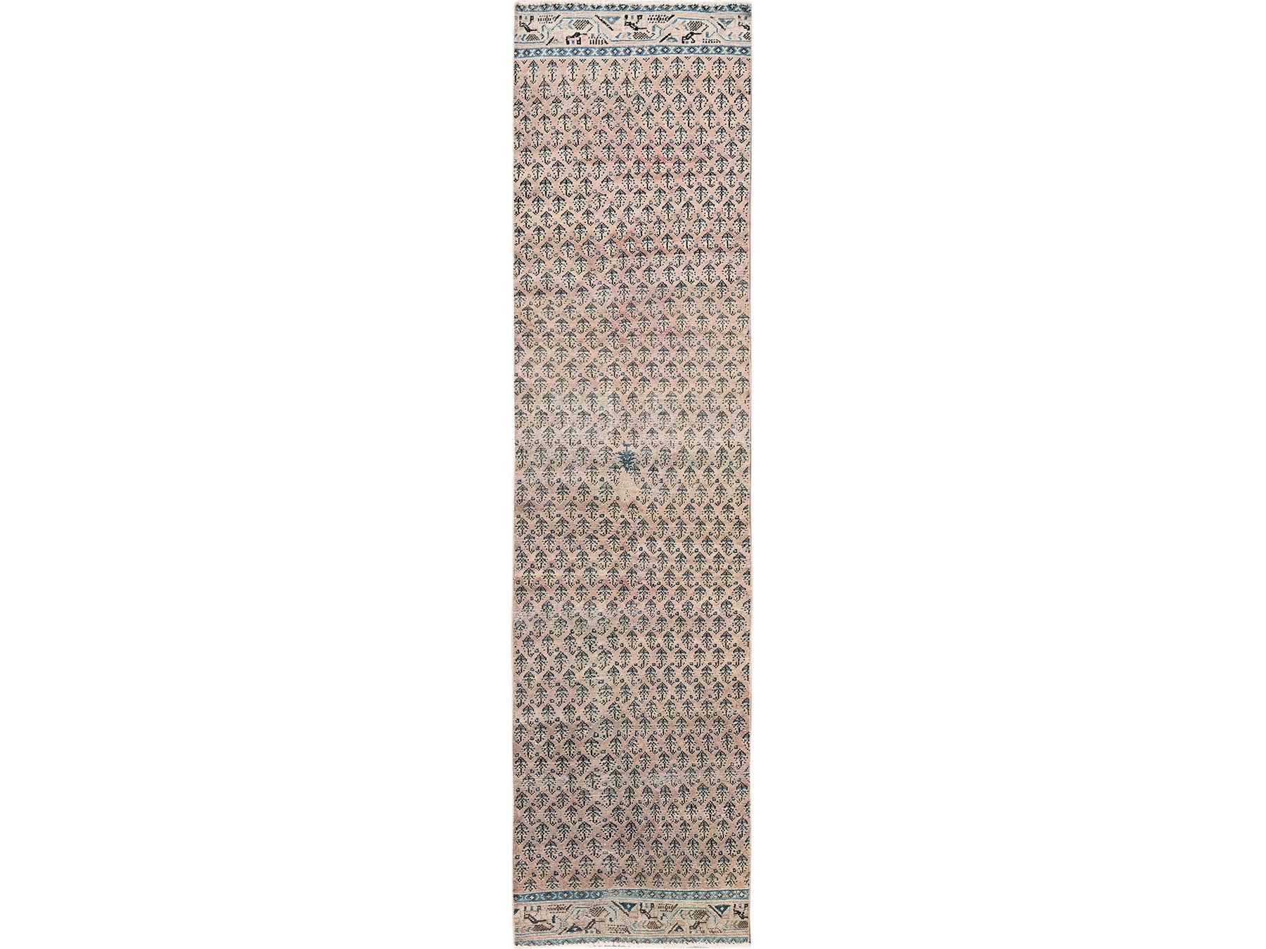 Tabriz Vintage hand-knotted wool runner in Pink, 2'4" x 10'1" — SKU O0826