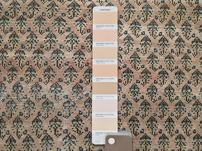 Tabriz Vintage hand-knotted wool runner in Pink, 2'4" x 10'1" — SKU O0826 (view 4)