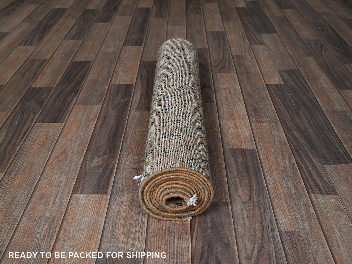 Tabriz Vintage hand-knotted wool runner in Pink, 2'4" x 10'1" — SKU O0826 (view 5)