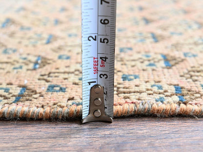 Tabriz Vintage hand-knotted wool runner in Pink, 2'4" x 10'1" — SKU O0826 (view 6)