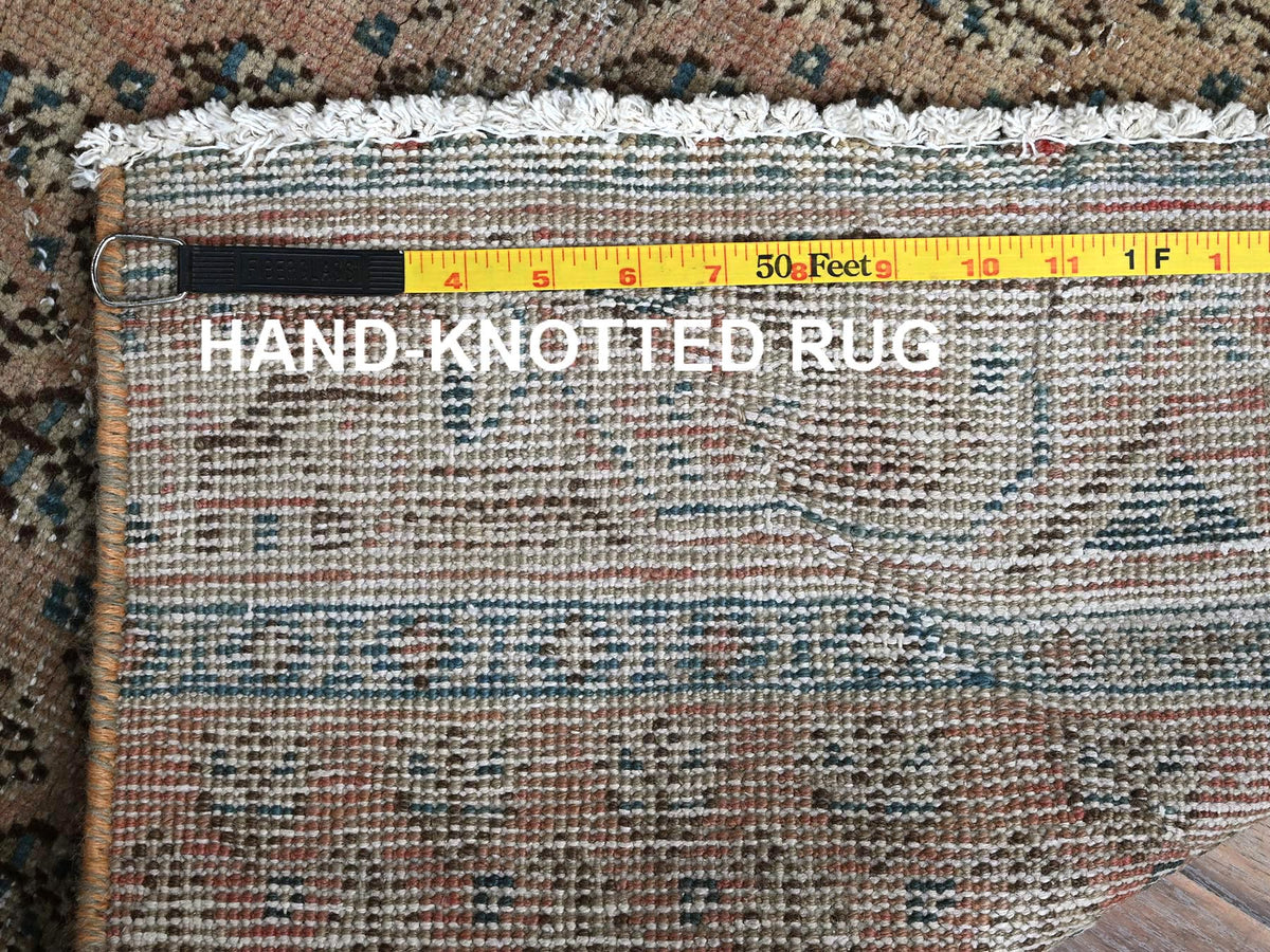 Tabriz Vintage hand-knotted wool runner in Pink, 2'4" x 10'1" — SKU O0826 (view 7)
