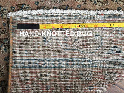 Tabriz Vintage hand-knotted wool runner in Pink, 2'4" x 10'1" — SKU O0826 (view 7)