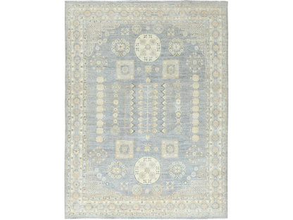 Khotan Oushak hand-knotted wool rug in Gray & Ivory, 9'1" x 12' — SKU O082702