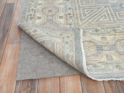 Khotan Oushak hand-knotted wool rug in Gray & Ivory, 9'1" x 12' — SKU O082702 (view 4)