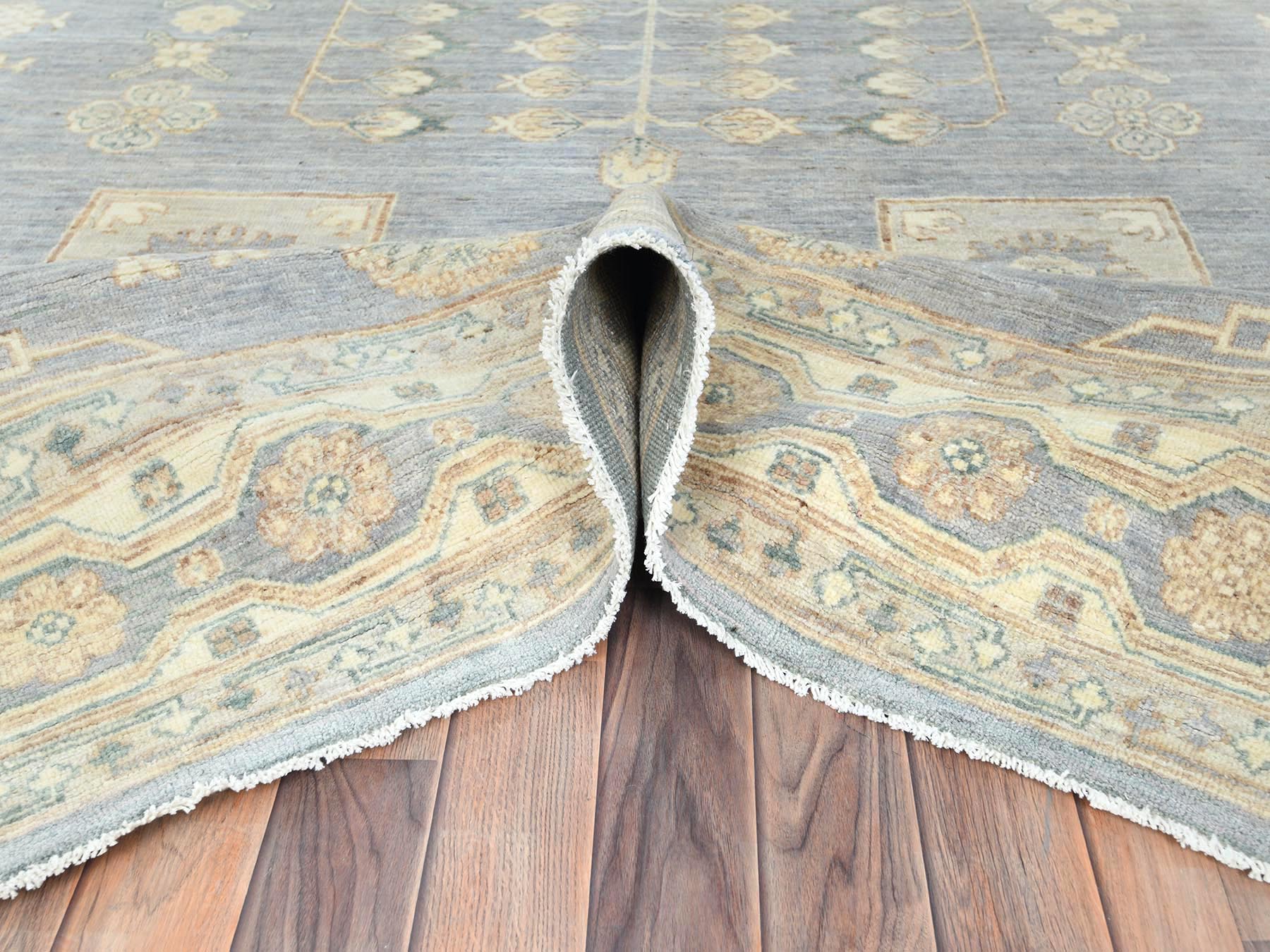 Khotan Oushak hand-knotted wool rug in Gray & Ivory, 9'1" x 12' — SKU O082702 (view 5)