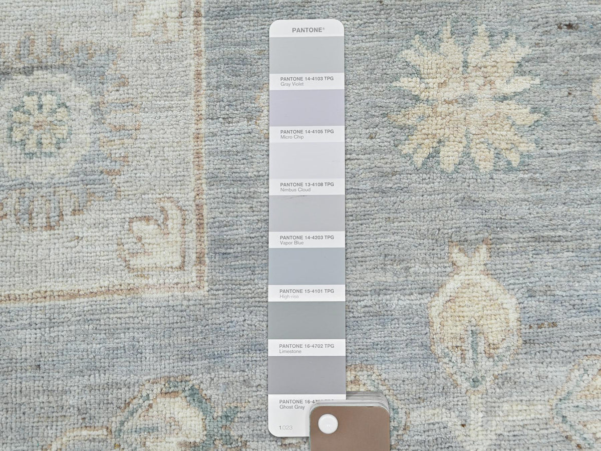 Khotan Oushak hand-knotted wool rug in Gray & Ivory, 9'1" x 12' — SKU O082702 (view 7)