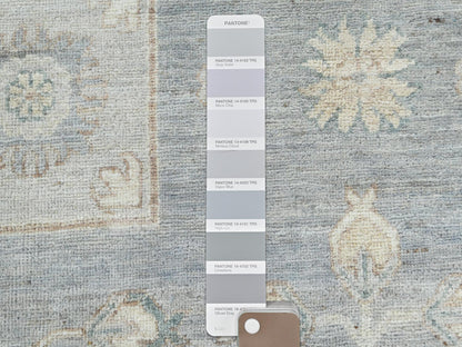 Khotan Oushak hand-knotted wool rug in Gray & Ivory, 9'1" x 12' — SKU O082702 (view 7)