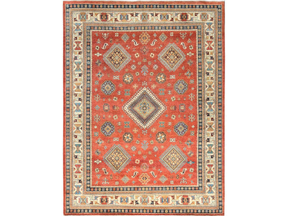 Kazak Kazak hand-knotted wool rug in Red & Ivory, 9' x 11'9" — SKU O082709