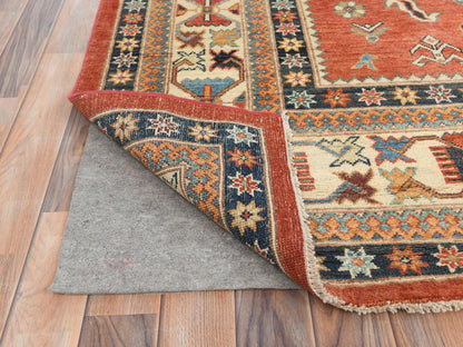 Kazak Kazak hand-knotted wool rug in Red & Ivory, 9' x 11'9" — SKU O082709 (view 4)