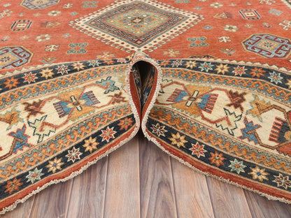 Kazak Kazak hand-knotted wool rug in Red & Ivory, 9' x 11'9" — SKU O082709 (view 5)