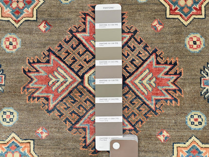 Brown 8'10" x 9'0" Kazak Hand knotted Wool Rug - Sku: O082711
