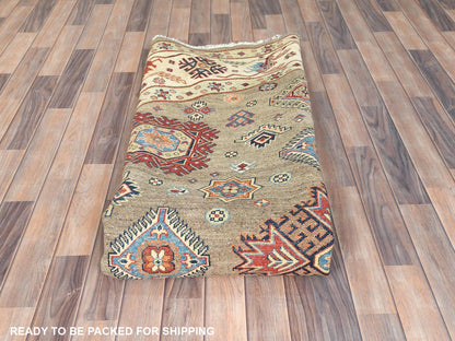 Brown 8'10" x 9'0" Kazak Hand knotted Wool Rug - Sku: O082711