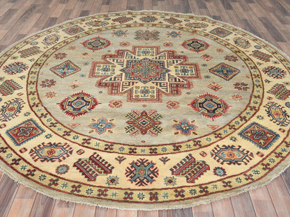 Yellow 8'0" x 7'9" Tribal Hand knotted Wool Rug - Sku: O082712