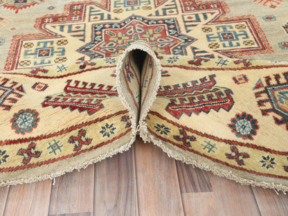 Kazak Kazak hand-knotted wool rug in Yellow & Beige, 7'9" x 8' — SKU O082712 (view 6)