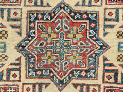 Kazak Kazak hand-knotted wool rug in Yellow & Beige, 7'9" x 8' — SKU O082712 (view 8)