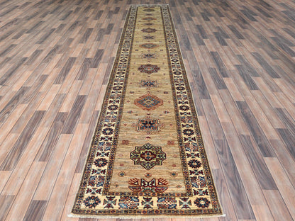Brown 2'7" x 13'6" Kazak Hand knotted Wool Rug - Sku: O082721