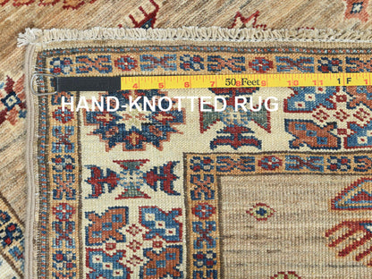 Brown 2'7" x 13'6" Kazak Hand knotted Wool Rug - Sku: O082721