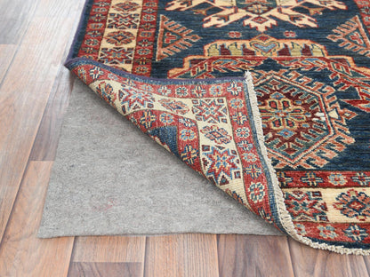 Blue 2'7" x 13'6" Kazak Hand knotted Wool Rug - Sku: O082725