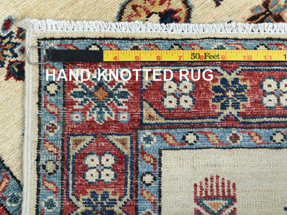 Kazak Kazak hand-knotted wool runner in Ivory & Red, 2'7" x 8'6" — SKU O082733 (view 7)