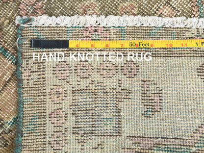 Brown 3'0" x 4'5" Vintage Hand knotted Wool Rug - Sku: O082788