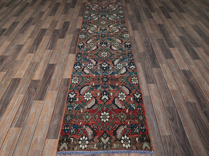Hamadan Vintage hand-knotted wool runner in Red, 2'2" x 8'7" — SKU O0827 (view 2)