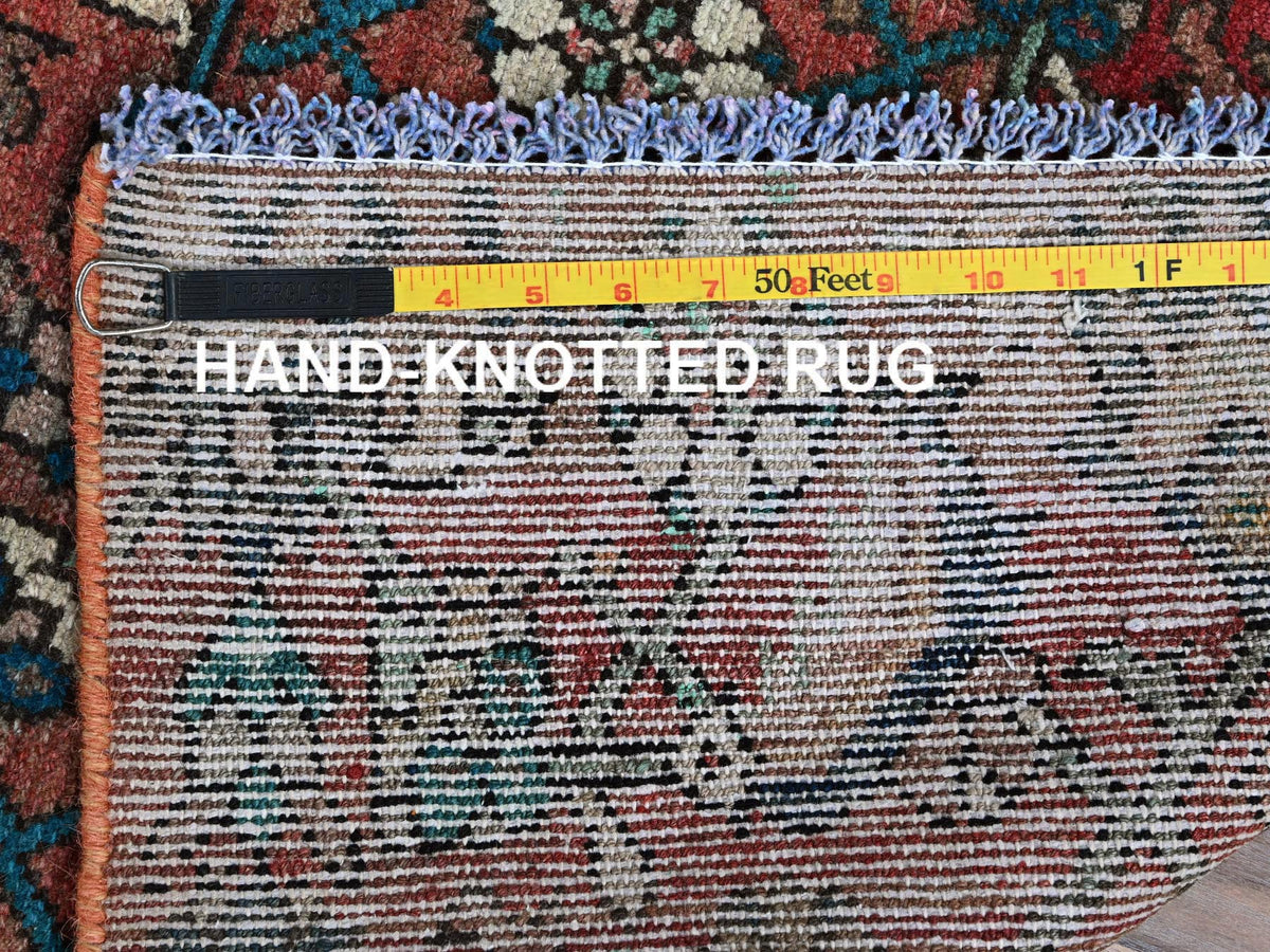 Hamadan Vintage hand-knotted wool runner in Red, 2'2" x 8'7" — SKU O0827 (view 7)