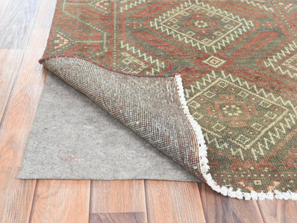 Brown 3'0" x 5'5" Vintage Hand knotted Wool Rug - Sku: O082806
