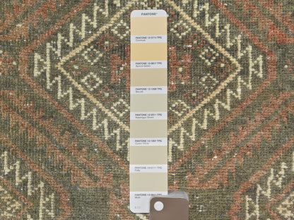 Brown 3'0" x 5'5" Vintage Hand knotted Wool Rug - Sku: O082806