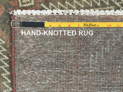 Brown 3'0" x 5'5" Vintage Hand knotted Wool Rug - Sku: O082806