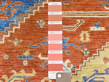 Blue 9'0" x 11'9" Tribal & Geometric Hand knotted Wool Rug - Sku: O082880
