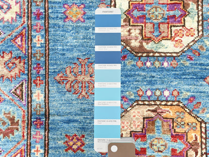 Blue 2'7" x 9'9" Kazak Hand knotted Wool Rug - Sku: O082893
