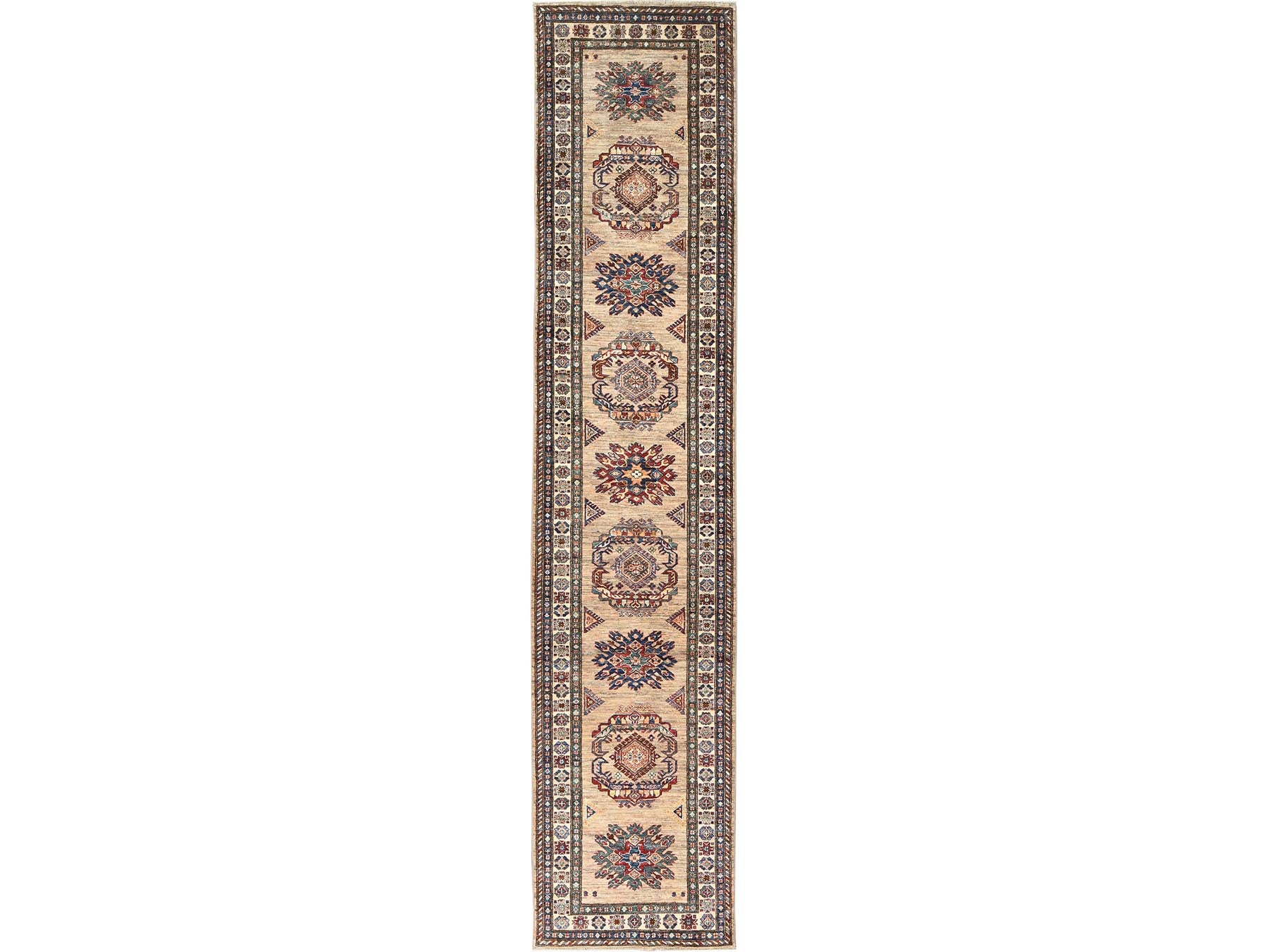 Brown 3'0" x 13'6" Tribal Hand knotted Wool Rug - Sku: O082911