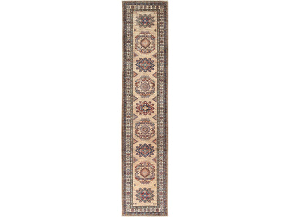 Brown 3'0" x 13'6" Kazak Hand knotted Wool Rug - Sku: O082911