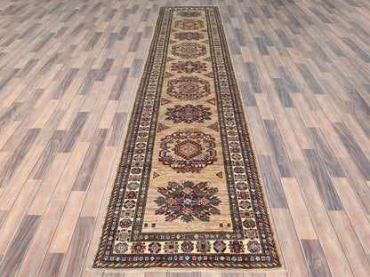 Brown 3'0" x 13'6" Kazak Hand knotted Wool Rug - Sku: O082911