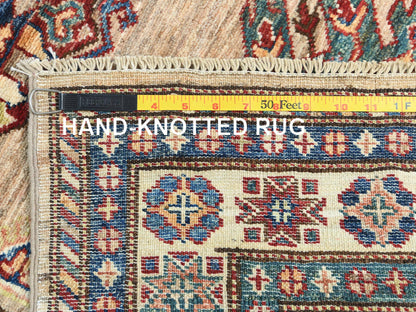 Brown 3'0" x 13'6" Kazak Hand knotted Wool Rug - Sku: O082911
