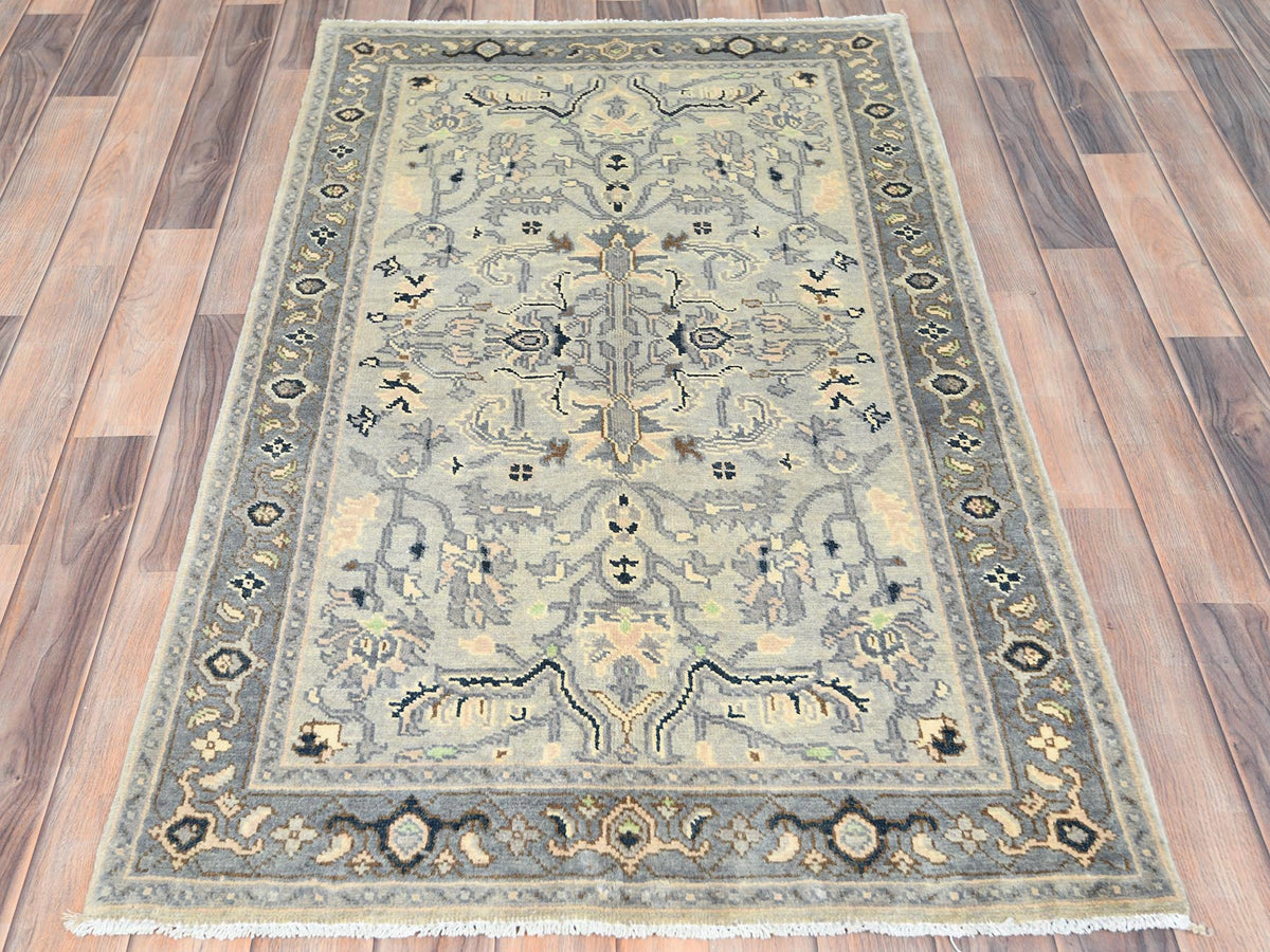 Heriz Heriz hand-knotted wool rug in Gray & Stone Gray, 2'10" x 4'10" — SKU O082919 (view 2)