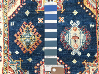 Blue 3'0" x 18'6" Kazak Hand knotted Wool Rug - Sku: O082946