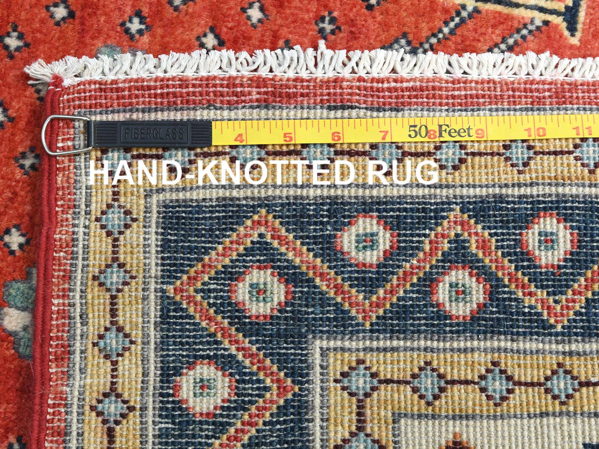 Kazak Kazak hand-knotted wool rug in Red & Blue, 4' x 5'9" — SKU O082949 (view 7)