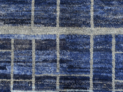 Blue 9'0" x 12'5" Tribal & Geometric Hand knotted Wool Rug - Sku: O082965